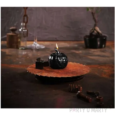 swieca dynia halloweenowa czarna candellana 9 5 cm