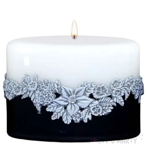 swieca elipsa kwiaty bialo czarna adpal