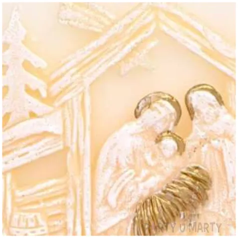 swieca elipsa szopka bozonarodzeniowa bialo kremowa adpal 120 90 mm