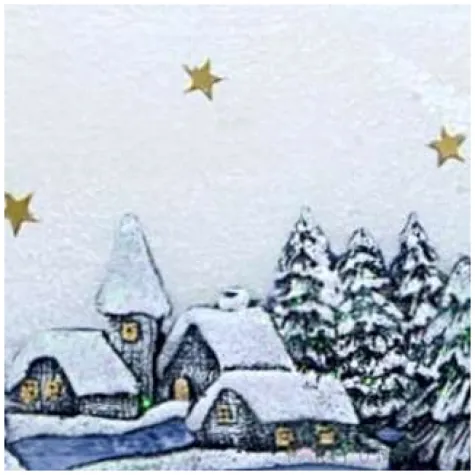 swieca elipsa zimowa wioska dioda led bialo granatowa adpal 120 140 mm