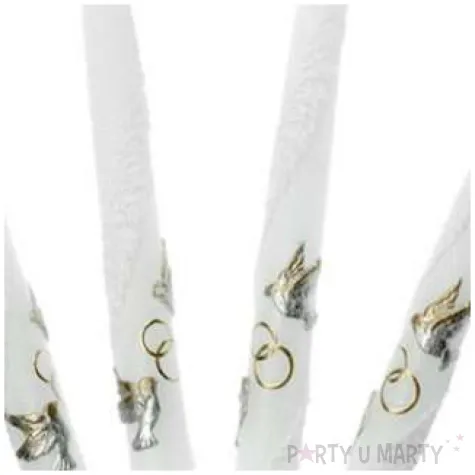 swieca familijna 29 cm slubna biala 4 szt