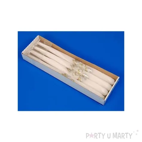 swieca familijna 29 cm slubna biala 4 szt