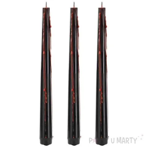 swieca halloween krew czarny partydeco 20 4 cm 3 szt