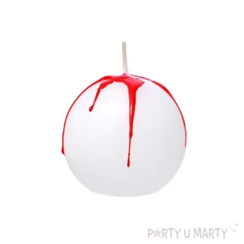 swieca halloween ociekajaca krew biala 10 szt