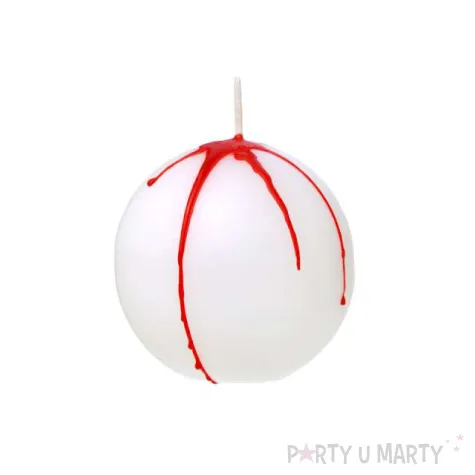 swieca halloween ociekajaca krew biala 6 szt