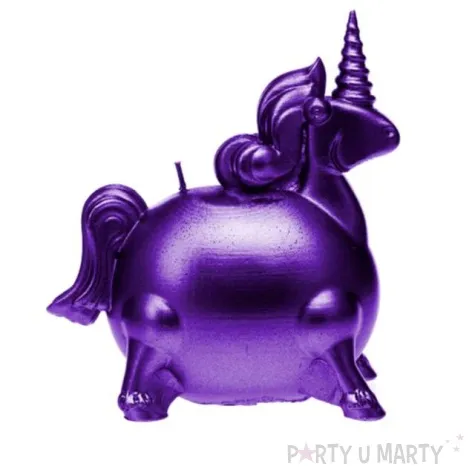 swieca jednorozec fioletowy metalik candellana