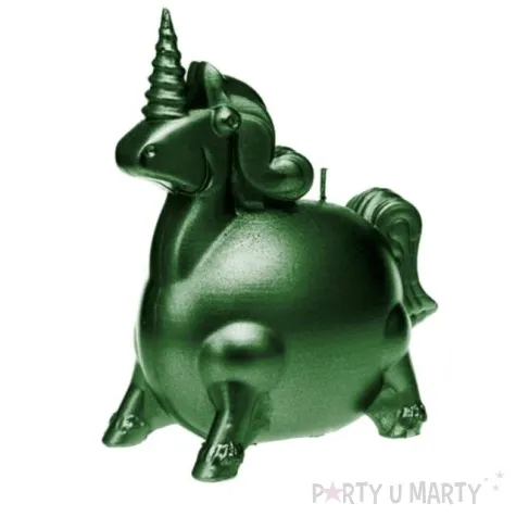 swieca jednorozec zielony metalik candellana