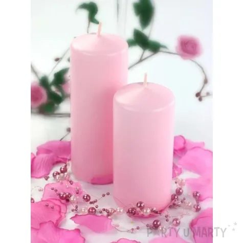 swieca klubowa matowa 150x60 mm rozowa jasna 6 szt