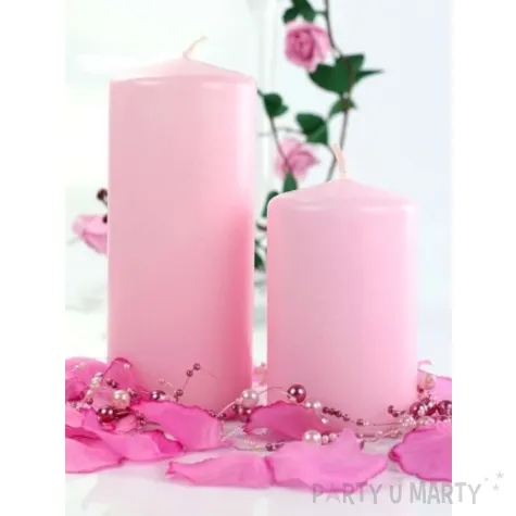 swieca klubowa matowa 150x65 mm rozowa jasna 6 szt