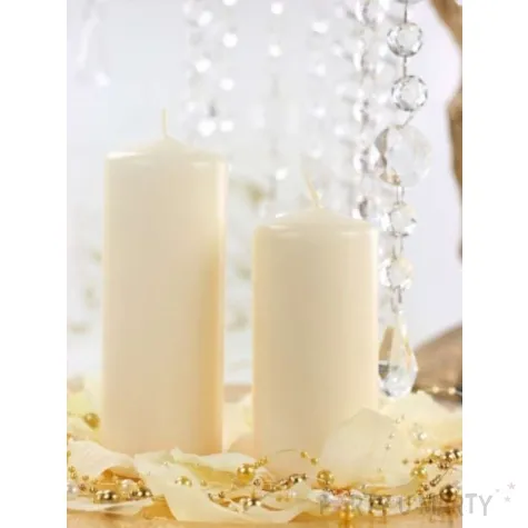 swieca klubowa matowa krem 15 x 6cm 6szt