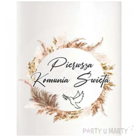 swieca komunia swieta boho 12 cm