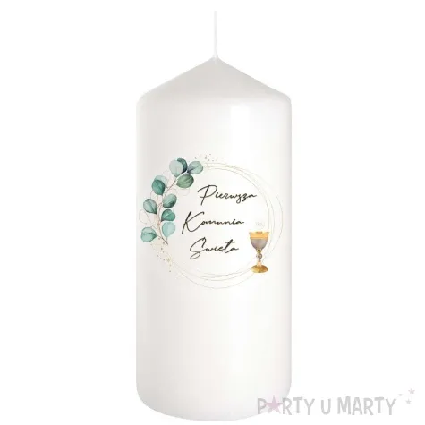 swieca komunia swieta eukaliptus z hostia 12 cm