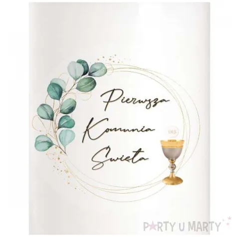 swieca komunia swieta eukaliptus z hostia 12 cm