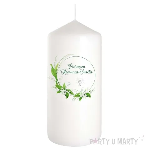 swieca komunia swieta konwalie 12 cm