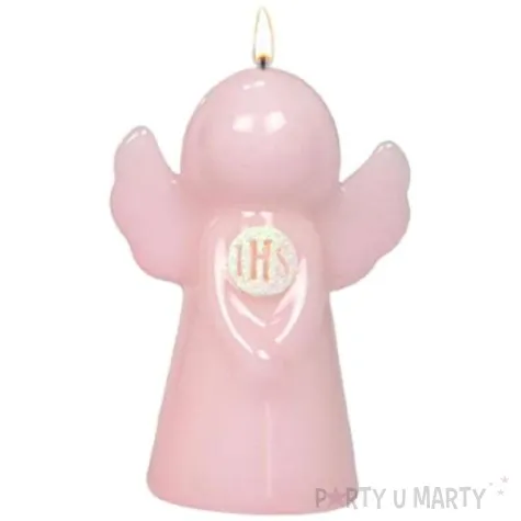 swieca komunijny aniolek rozowa adpal 115 80 mm