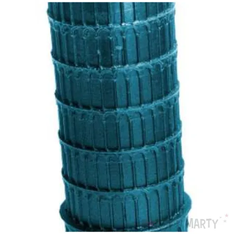 swieca krzywa wieza w pizie niebieski metalik candellana