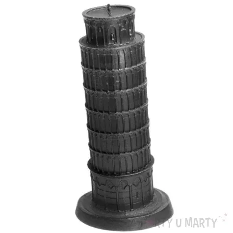 swieca krzywa wieza w pizie szary metalik candellana