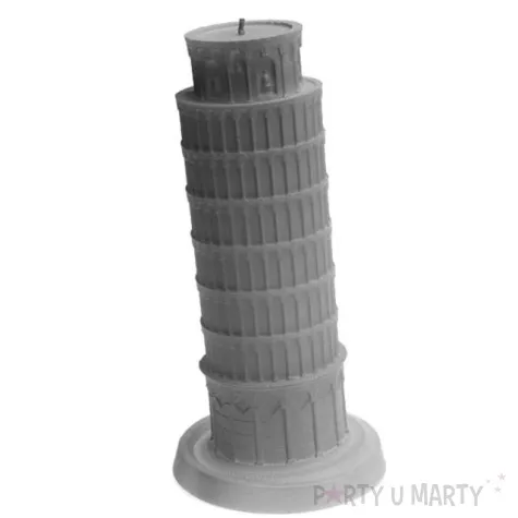 swieca krzywa wieza w pizie szary perlowy candellana