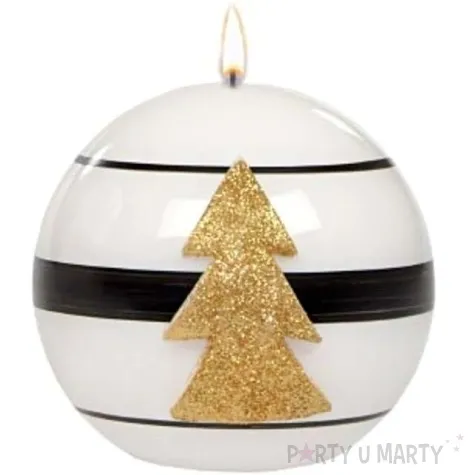 swieca kula choinka biala adpal 80 mm