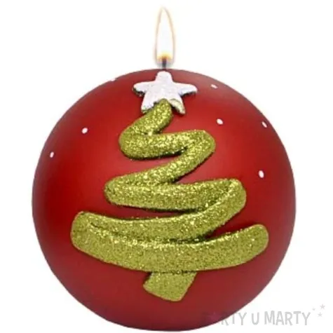 swieca kula choinka magiczna czerwona adpal 100 mm