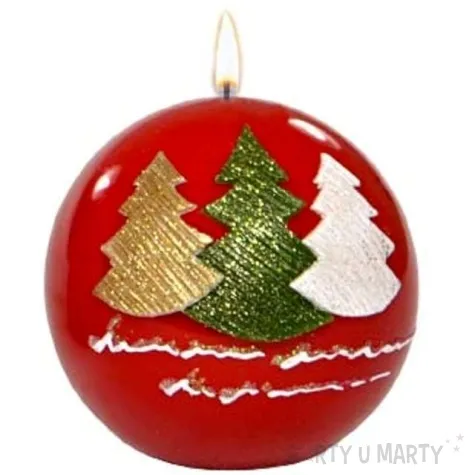 swieca kula choinki czerwona adpal 80 mm