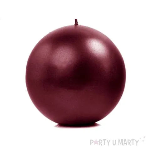 swieca kula fi 100 metalik bordowa 6 szt