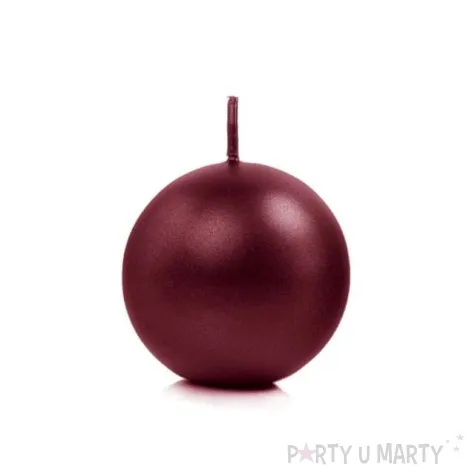 swieca kula fi 60 metalik bordowa 10 szt