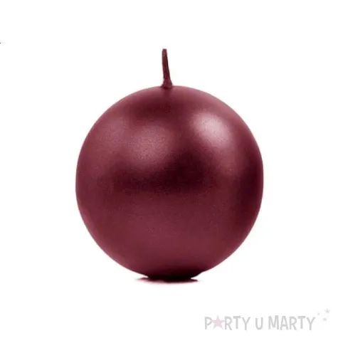 swieca kula fi 80 metalik bordowa 6 szt