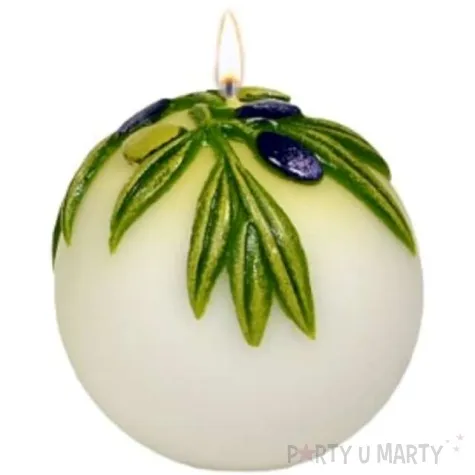 swieca kula mat oliwka biala adpal 80 mm