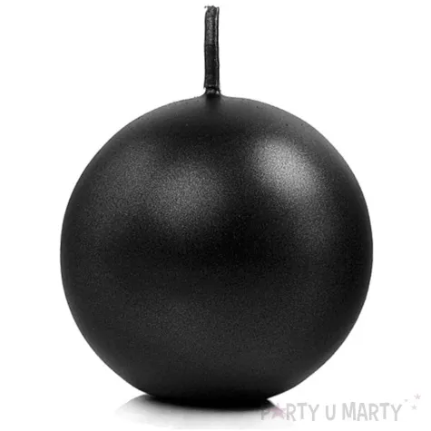 swieca kula metalik czarny partydeco 60 mm 10 szt