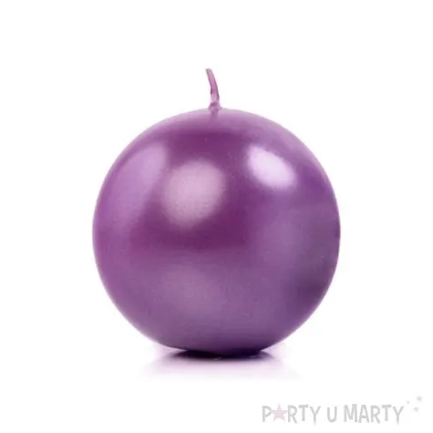 swieca kula metalik purpurowy partydeco 8 cm 6 szt
