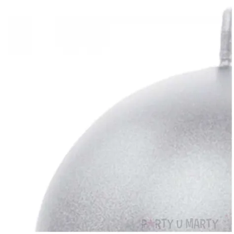 swieca kula metalik srebrna partydeco 80 mm 6 szt