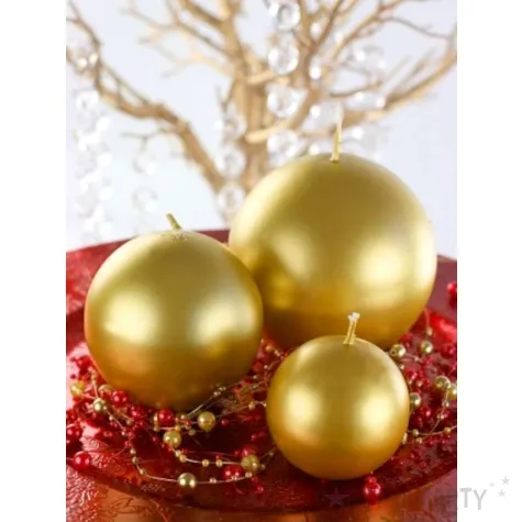 swieca kula metalik zlota partydeco 60 mm 10 szt