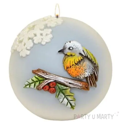 swieca kula ptak na galazce biala adpal 100 mm