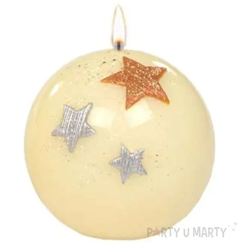 swieca kula trzy gwiazdki kremowa adpal 80 mm
