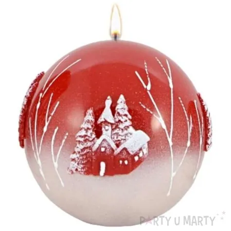 swieca kula wigilijny wieczor czerwona adpal 80 mm