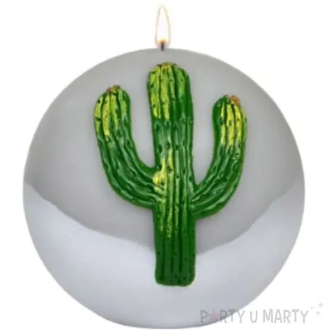 swieca kula zielony kaktus szara adpal 100 mm
