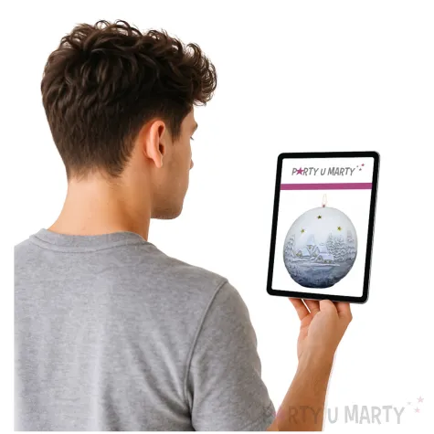 swieca kula zimowa wioska bialo szara adpal 100 mm