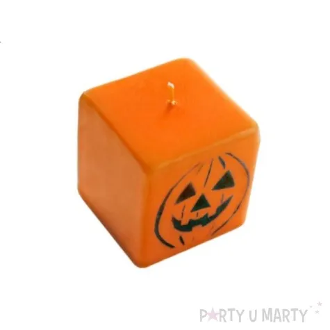 swieca kwadrat 70 mm matowa pomaranczowa 6 szt