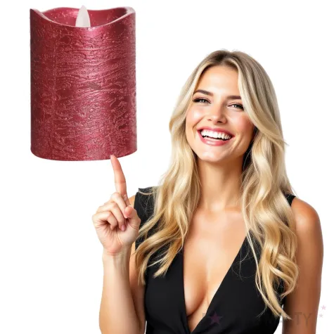 swieca led deluxe czerwona guirca 10 cm