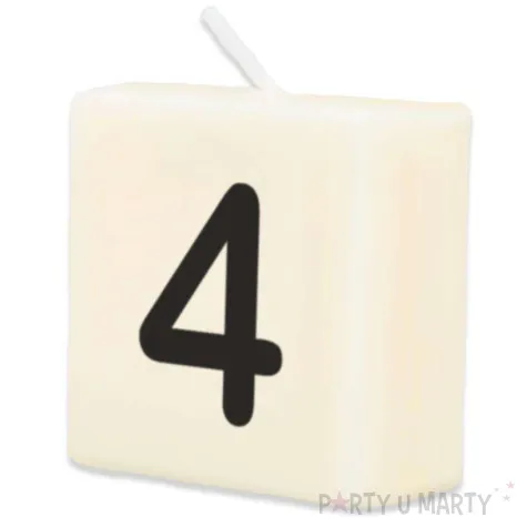 swieca literki i znaki cyfra 4 bialy pd party 40x20 mm