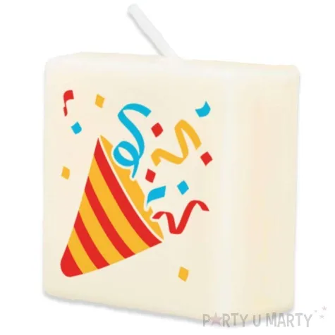 swieca literki i znaki imprezowe konfetti bialy pd party 40x20 mm