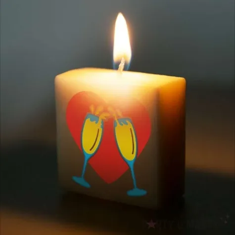 swieca literki i znaki kieliszki z sercem bialy pd party 40x20 mm