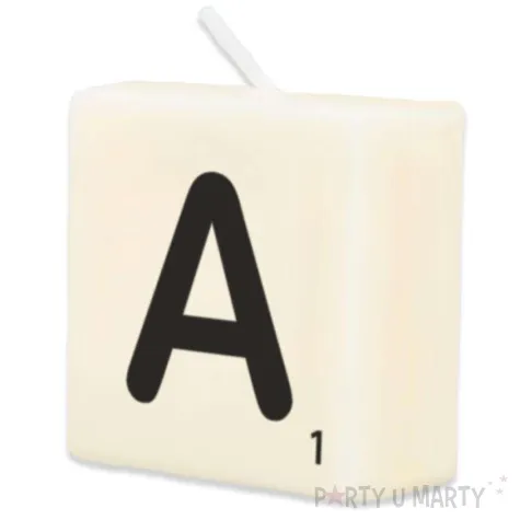 swieca literki i znaki litera a bialy pd party 40x20 mm