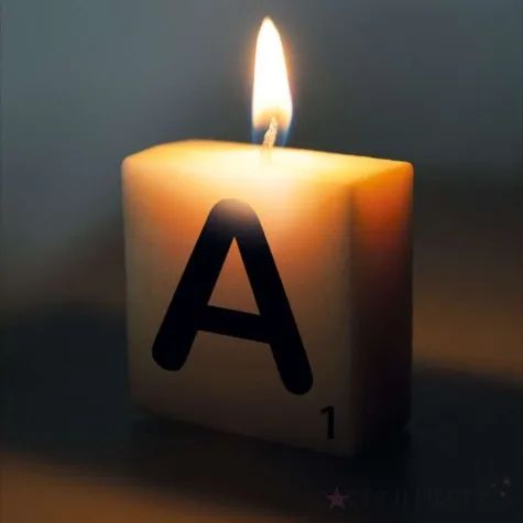 swieca literki i znaki litera a bialy pd party 40x20 mm