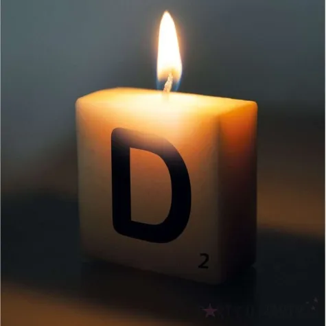 swieca literki i znaki litera d bialy pd party 40x20 mm