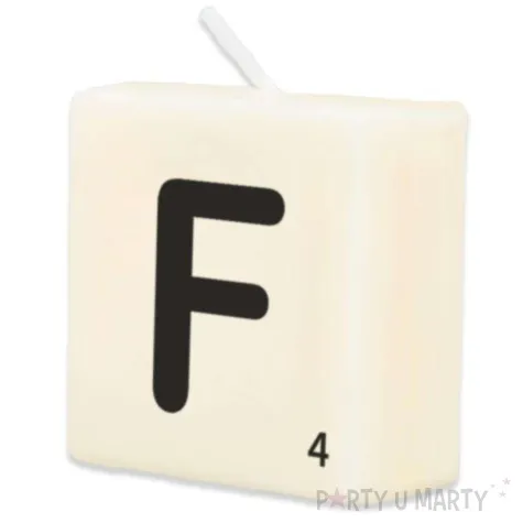 swieca literki i znaki litera f bialy pd party 40x20 mm