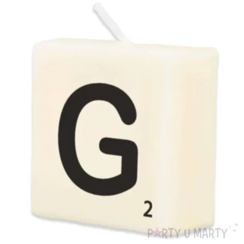 swieca literki i znaki litera g bialy pd party 40x20 mm