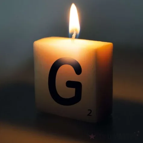 swieca literki i znaki litera g bialy pd party 40x20 mm