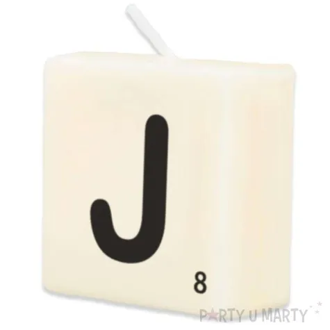 swieca literki i znaki litera j bialy pd party 40x20 mm